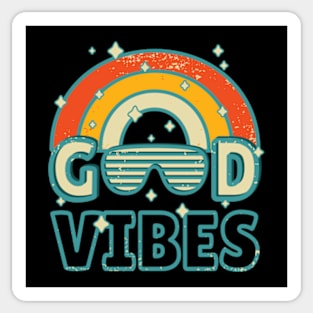 Good Vibes | Retro | Rainbow | 70s | Sunglasses Sticker